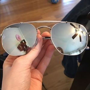 BNIB RAYBAN Marshal silver mirror octagon aviators